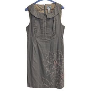 Tabitha Size 10 Vintage Collared Embroidered Classic Sheath Dress